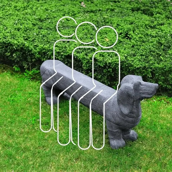 Dachshund Dog Sculpture Stool Garden Bench