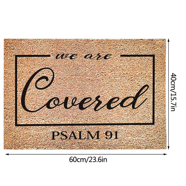 We Are Covered Psalm 91 Religious Door Mat - jenshomeandgardendecor