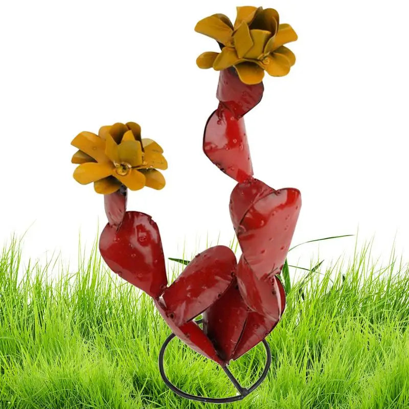 Metal Cactus Wrought Iron Garden Decoration - jenshomeandgardendecor