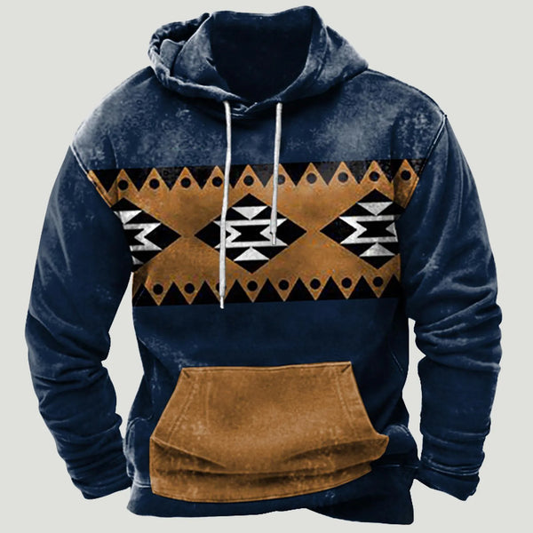 Men's Aztec Indian Oversized Hoodie Tops - jenshomeandgardendecor