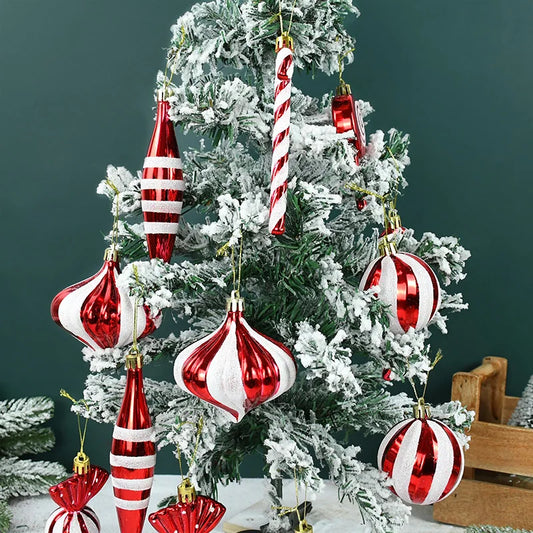 14pcs Christmas Red White Candy Cane Ornaments