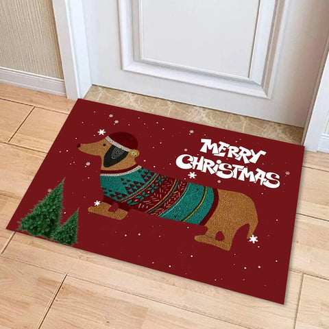 Christmas Dachshund Sausage Doormat For Indoor Outdoor 40x60cm