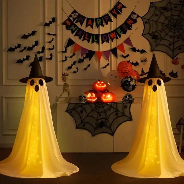 Halloween Ghost Decor With Remote Control String Lights