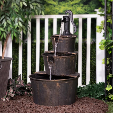 40" Three Tier Pump Outdoor Fountain - jenshomeandgardendecor