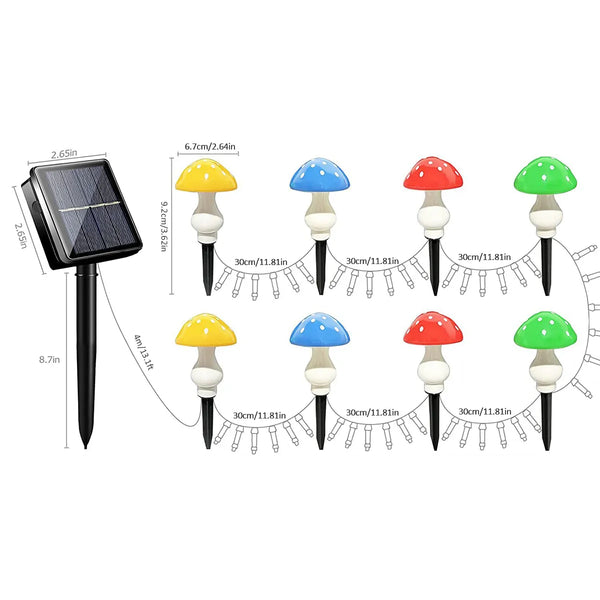 3/8/10pcs LED Solar Mushroom Light - jenshomeandgardendecor