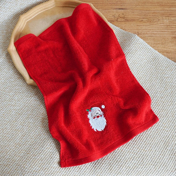 Soft Cotton Towels 3pcs Set Merry Christmas Santa Claus Hand Towels 32x45cm