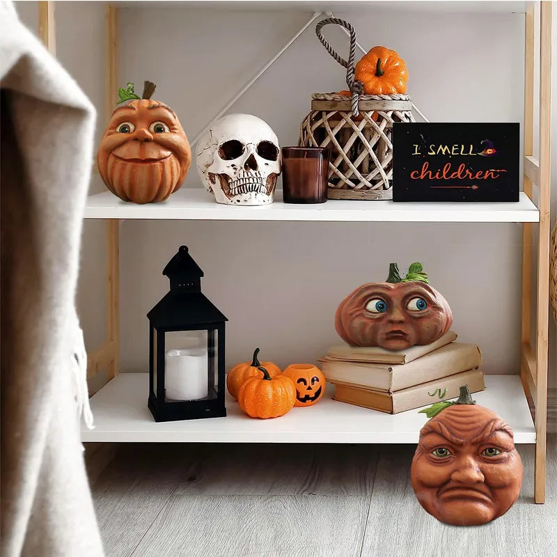 Halloween Expressive Face Pumpkin Decor - jenshomeandgardendecor