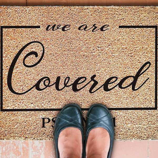 We Are Covered Psalm 91 Religious Door Mat - jenshomeandgardendecor