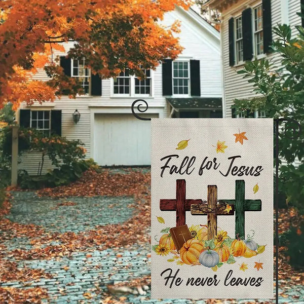 Fall for Jesus Pumpkin Garden Flag