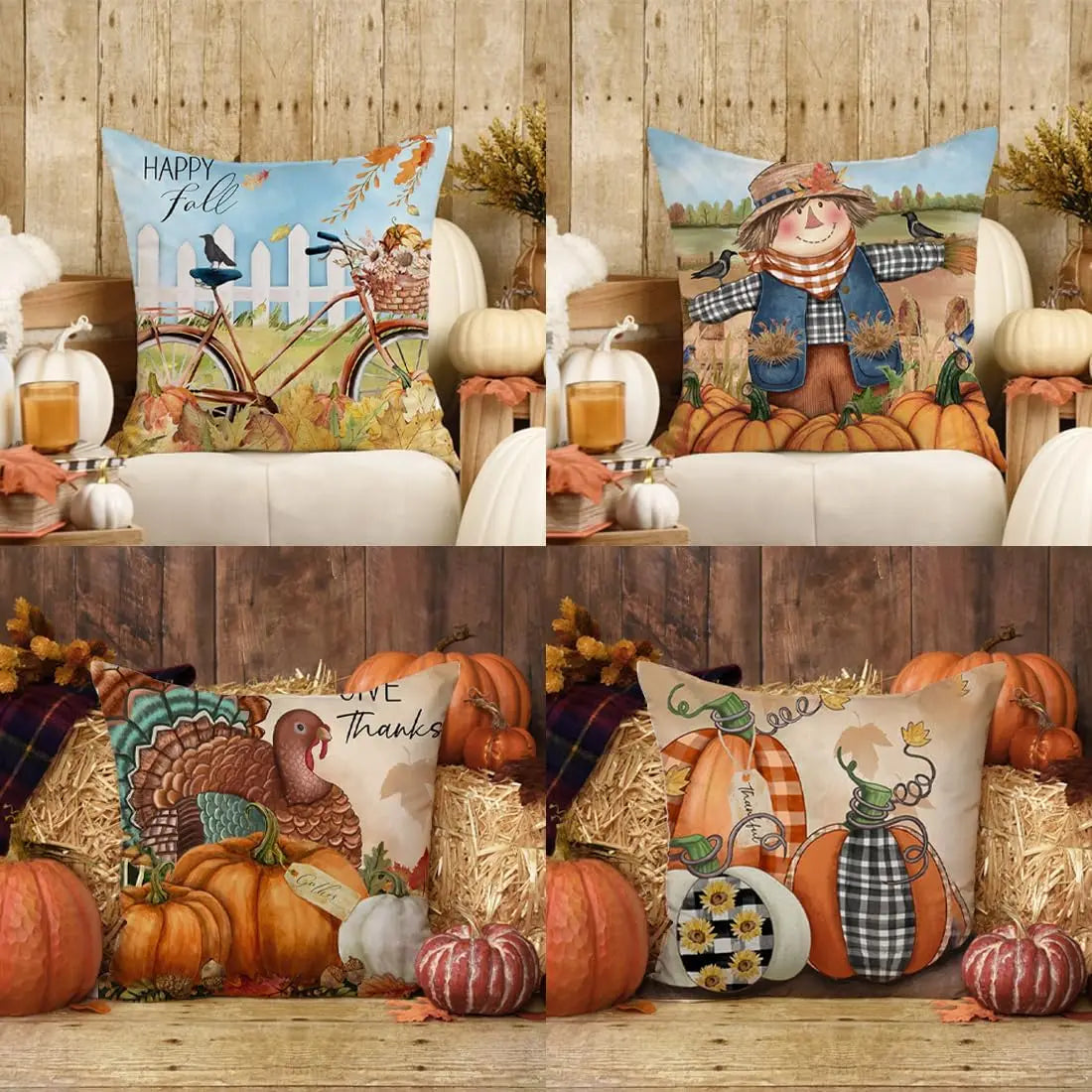 Thanksgiving Throw Pillow Cushion Covers