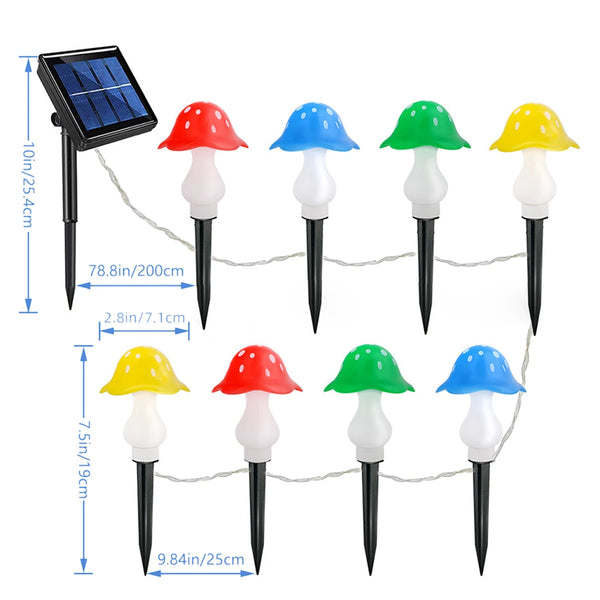 3/8/10pcs LED Solar Mushroom Light - jenshomeandgardendecor