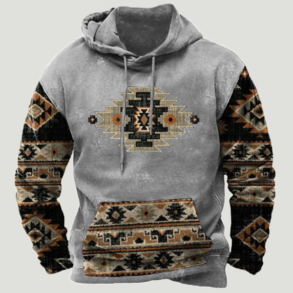 Men's Aztec Indian Oversized Hoodie Tops - jenshomeandgardendecor