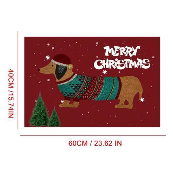 Christmas Dachshund Sausage Doormat For Indoor Outdoor 40x60cm