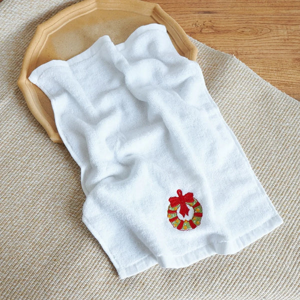 Soft Cotton Towels 3pcs Set Merry Christmas Santa Claus Hand Towels 32x45cm