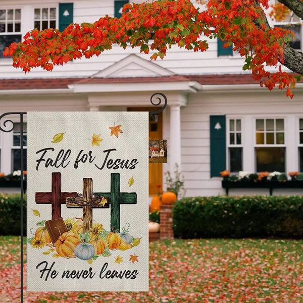 Fall for Jesus Pumpkin Garden Flag