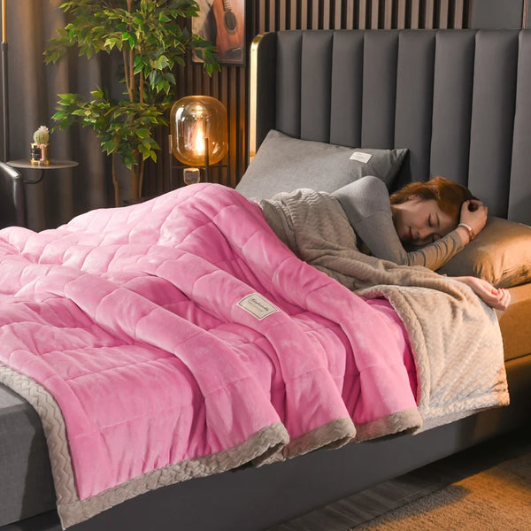 3-Layer Luxury Flannel Fleece Thick Bed Blanket