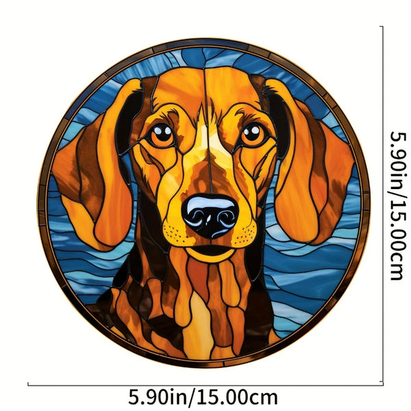 1pc Dachshund Stained Glass Window Hanging Suncatcher