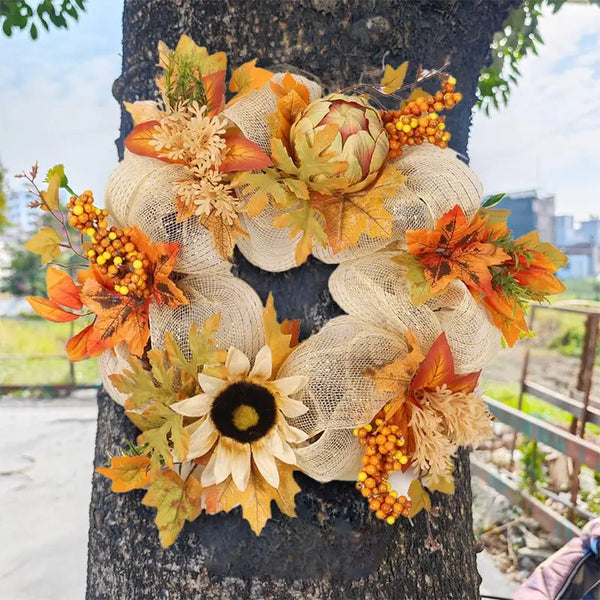 15 Inch Thanksgiving Autumn Wreath