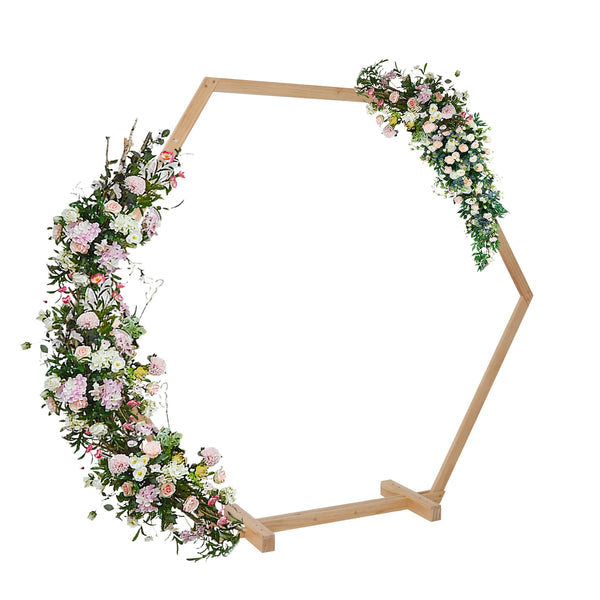 Hexagonal Wooden Wedding Ceremony Arch - jenshomeandgardendecor