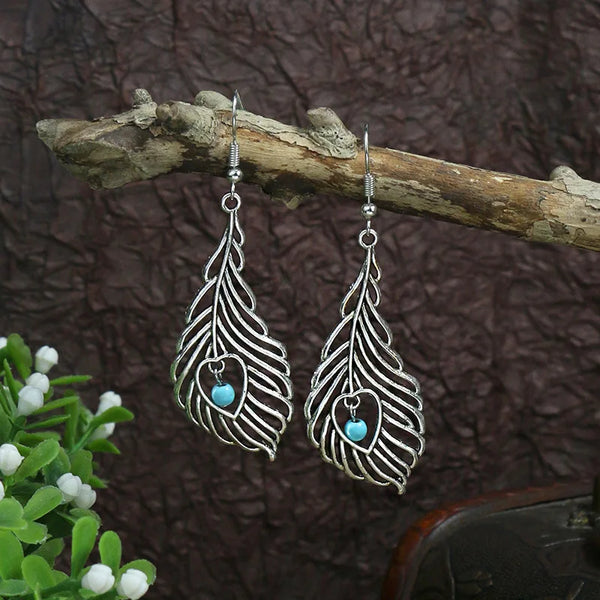 Bohemian Vintage Tibetan Silver Geometric Drop Earrings - jenshomeandgardendecor