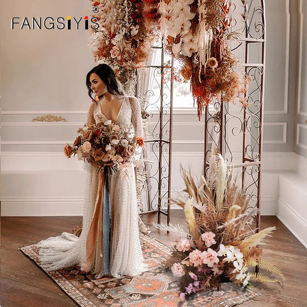 Luxury Natural Dried Pampas Grass Wedding Arch Decor