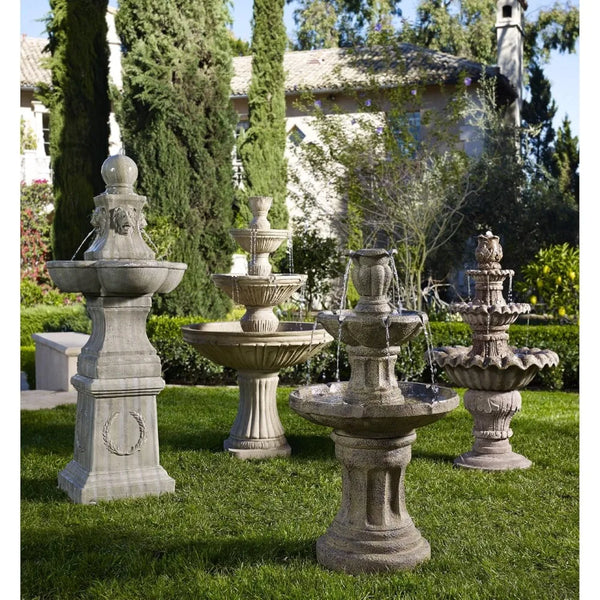 Outdoor Floor Tiered Water Fountain 54" High