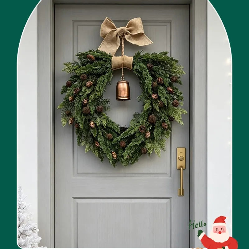 Christmas Pinecone Wreath with Bell