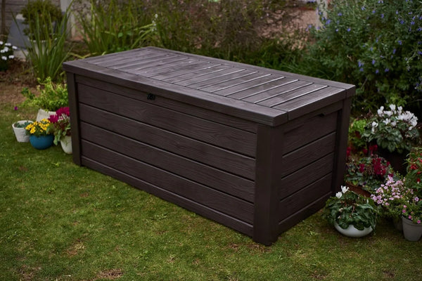 150 Gallon Plastic Backyard Outdoor Storage Deck Box for Patio - jenshomeandgardendecor