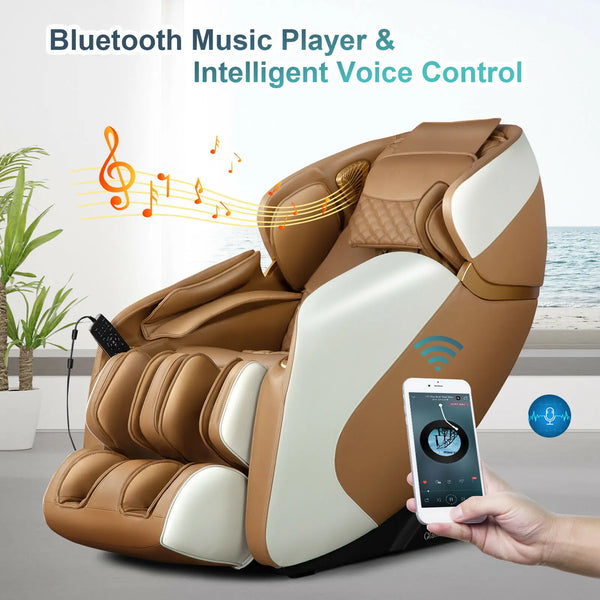 Full Body Zero Gravity Massage Chair Recliner w/ SL Track Heat Bluetooth - jenshomeandgardendecor