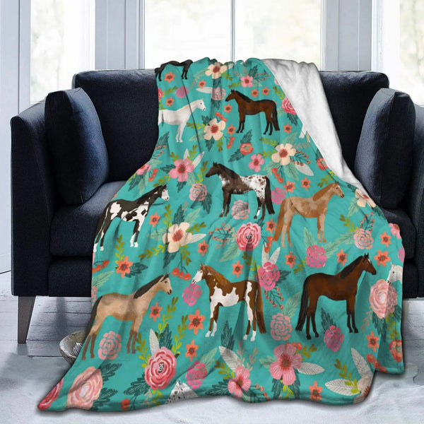 Western Galloping Horse Throw Blanket - jenshomeandgardendecor