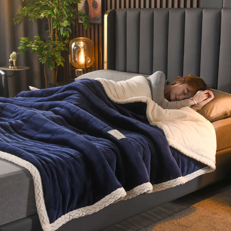 3-Layer Luxury Flannel Fleece Thick Bed Blanket