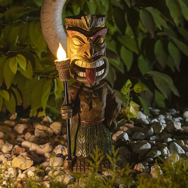 Primitive Figurine LED Solar Light Lamp For Garden - jenshomeandgardendecor