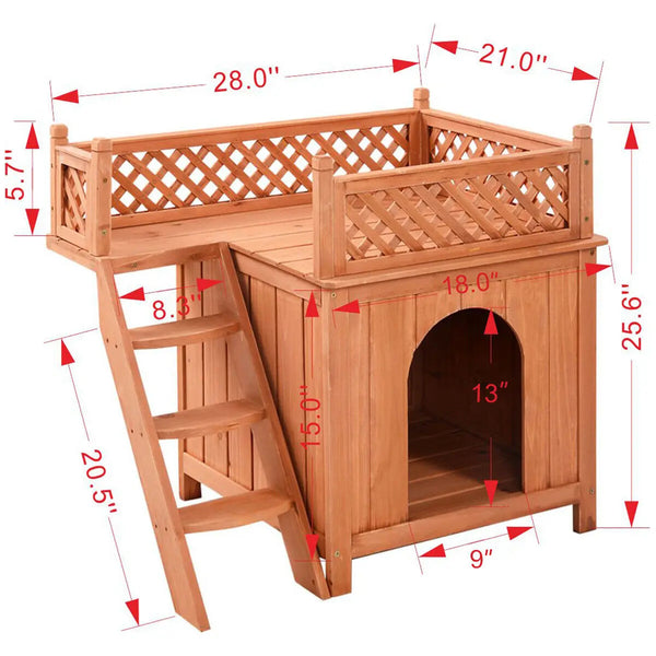 Wooden Dog House - jenshomeandgardendecor