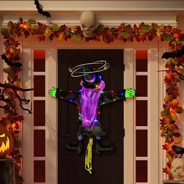 Halloween Witch Doll Crashing Into Tree For Door Porch Yard