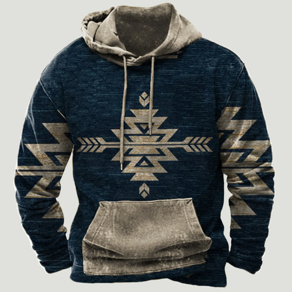 Men's Aztec Indian Oversized Hoodie Tops - jenshomeandgardendecor