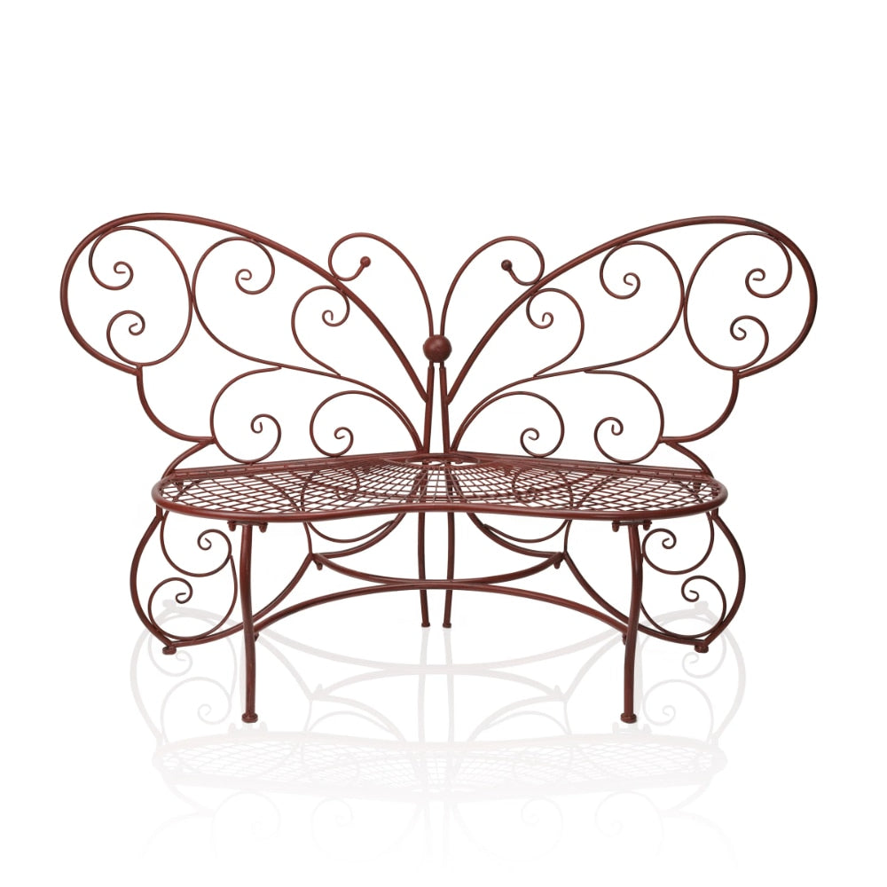 Outdoor or Indoor Steel Butterfly Garden Bench, - jenshomeandgardendecor