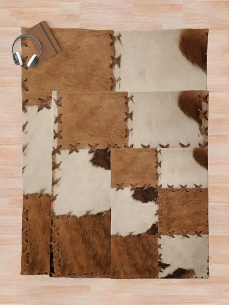 Patchwork Cowhide Blanket