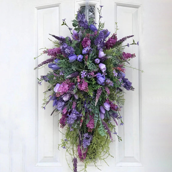 Spring Purple Tulip Wreath - jenshomeandgardendecor