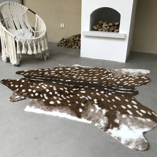 Sika Deer Faux Leather Rug - jenshomeandgardendecor