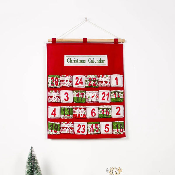 Christmas Advent Calendar Wall Hanging With Storage Bags