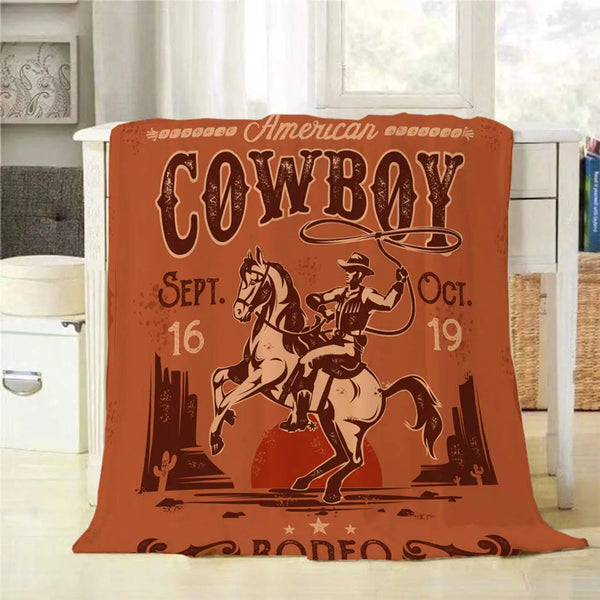 Western Galloping Horse Throw Blanket - jenshomeandgardendecor