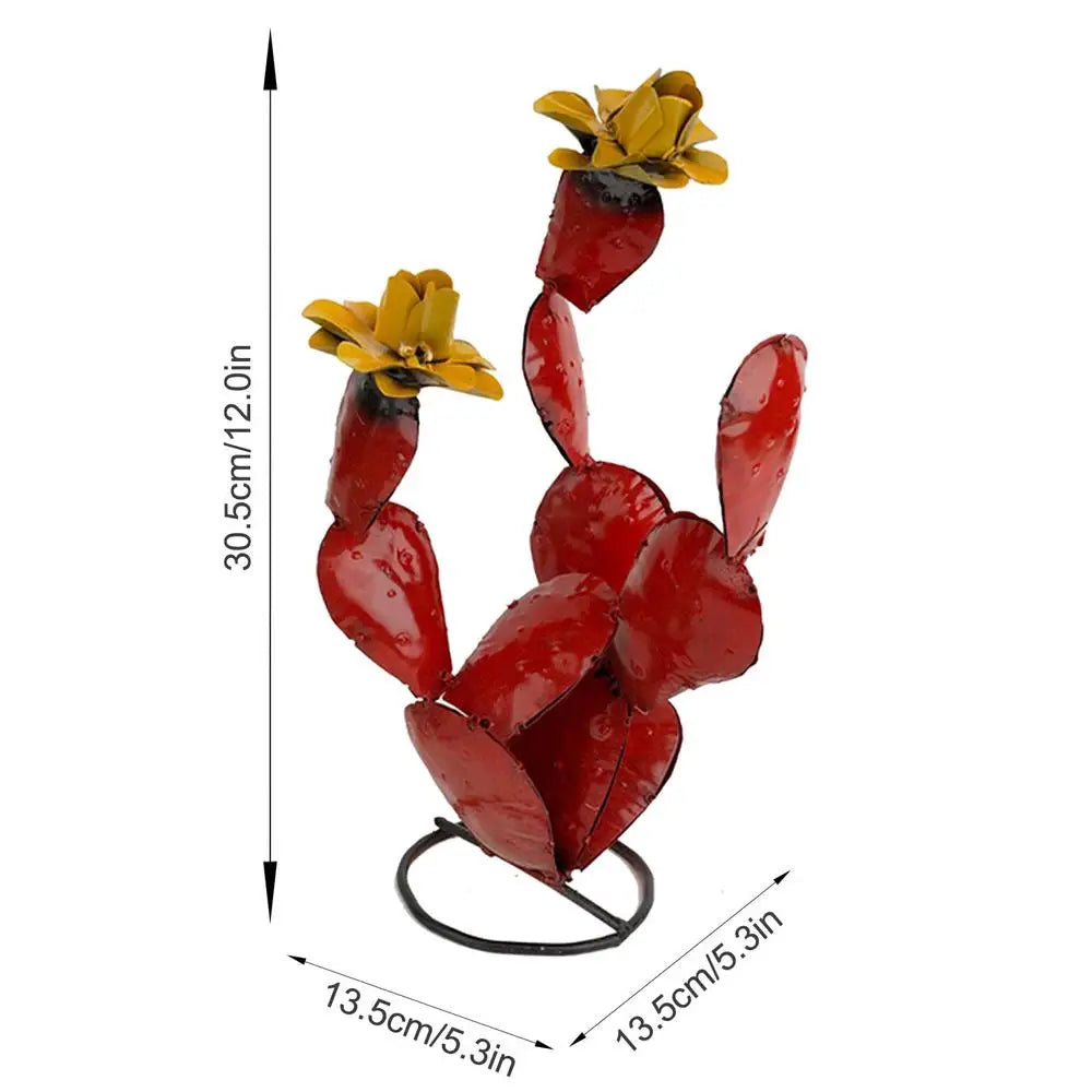 Metal Cactus Wrought Iron Garden Decoration - jenshomeandgardendecor