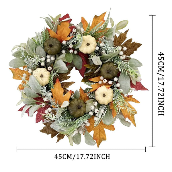 45cm Fall Wreaths for Front Door - jenshomeandgardendecor