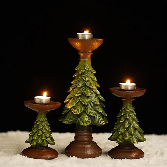 Resin Christmas Tree Candle Holder - jenshomeandgardendecor