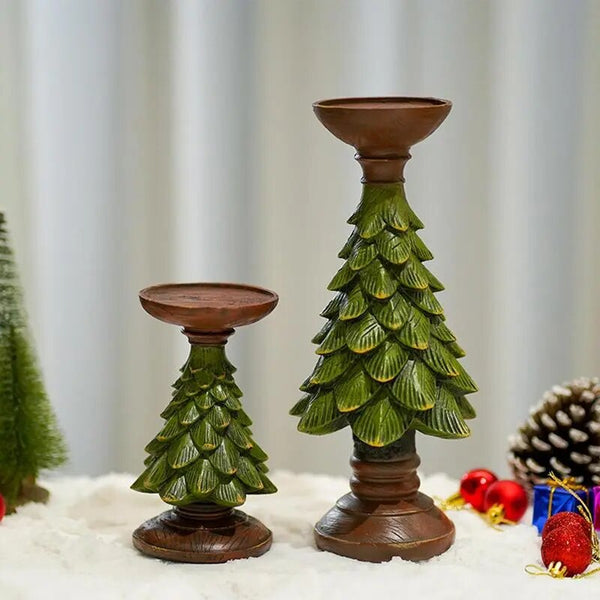 Resin Christmas Tree Candle Holder - jenshomeandgardendecor