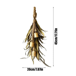 45cm Winter Christmas Wreath With Bells Artificial Green Leaves