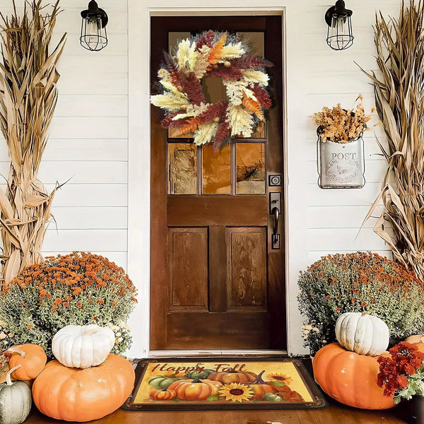 50CM Thanksgiving Harvest Festival Wheat Ear Wreath For Front Door