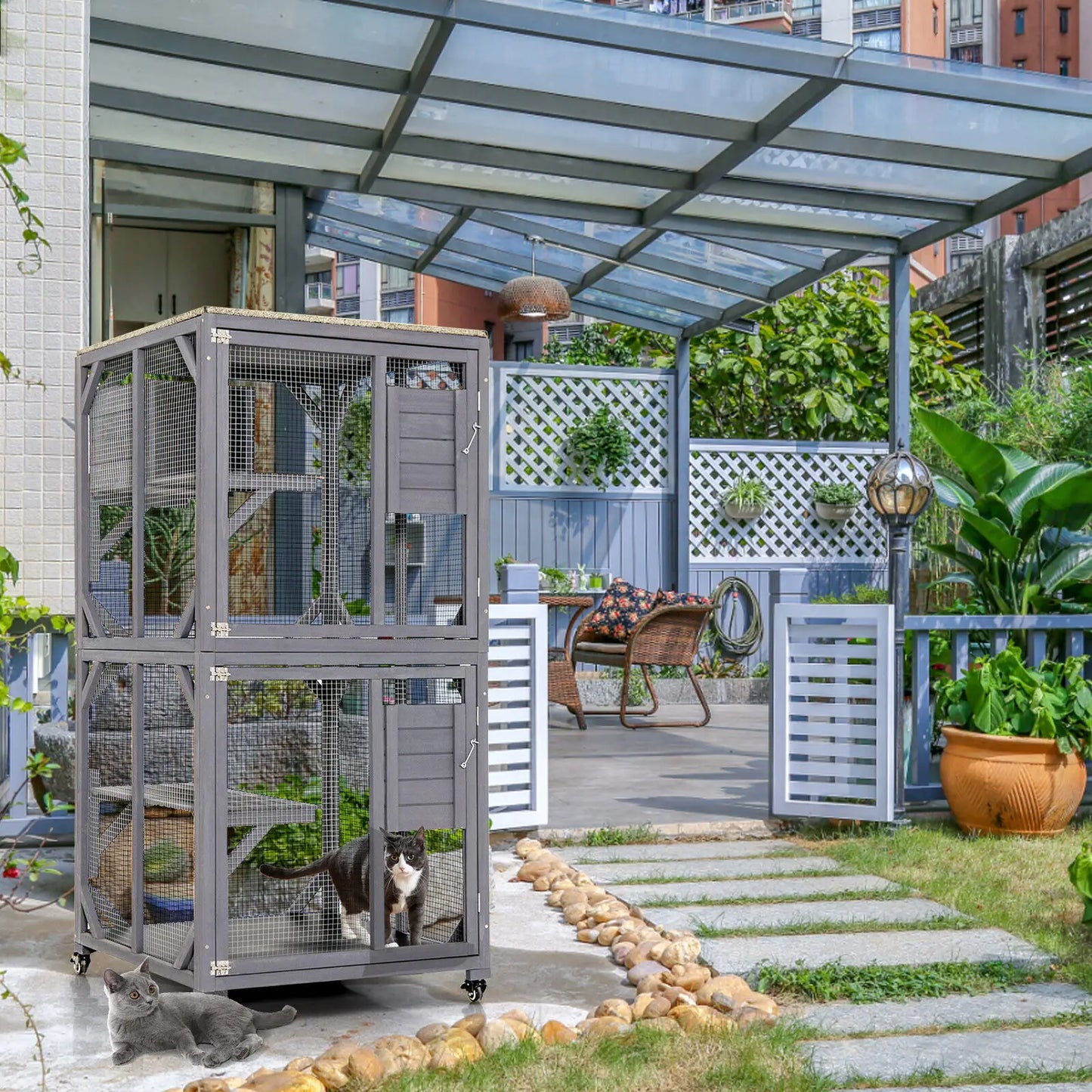 Outdoor Cat House Enclosures on Wheels - jenshomeandgardendecor