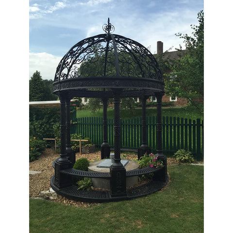 Modern Outdoor Garden Round Black Metal Gazebo