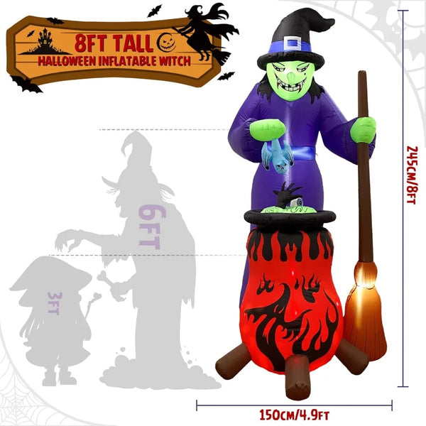 8FT Halloween Inflatable Witch